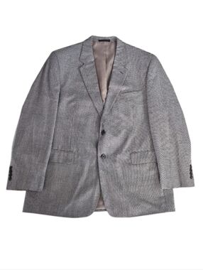 Kilburne Finch Houndstooth Blazer 46R Gray Wool Blend Sport Coat Classic